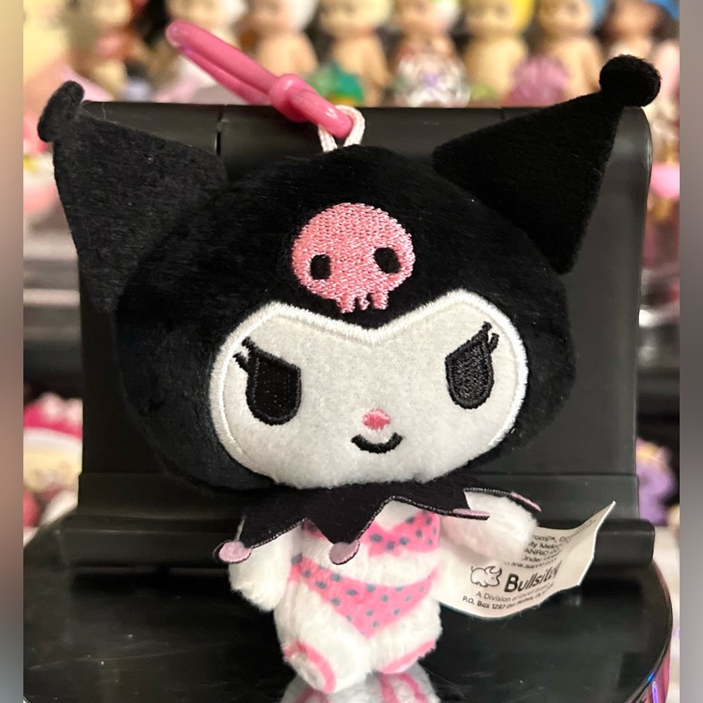 Sanrio Kuromi in Bikini Swim Suit Beach Plush Dangler Bag Charm Clip Accessory